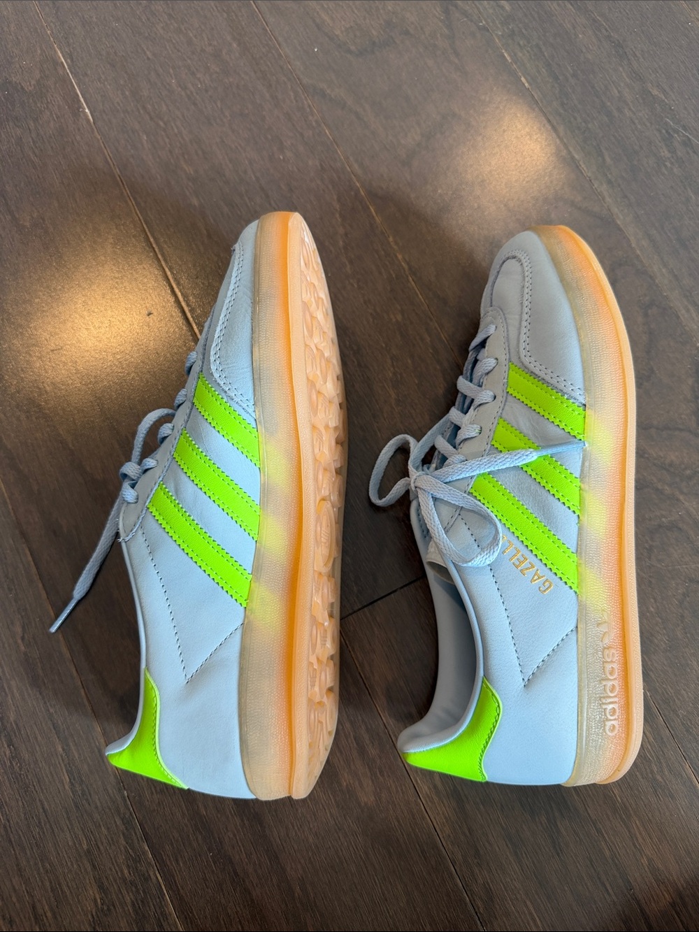 Adidas Gazelle indoor clear sky blue solar green sneakers - Picture 3 of 8